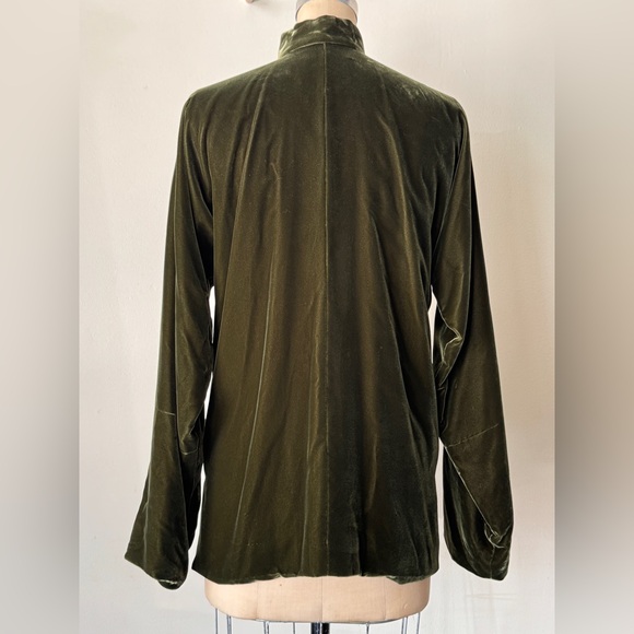 Shanghai Tang Olive Green Velvet Chinese Jacket - Picture 6 of 8